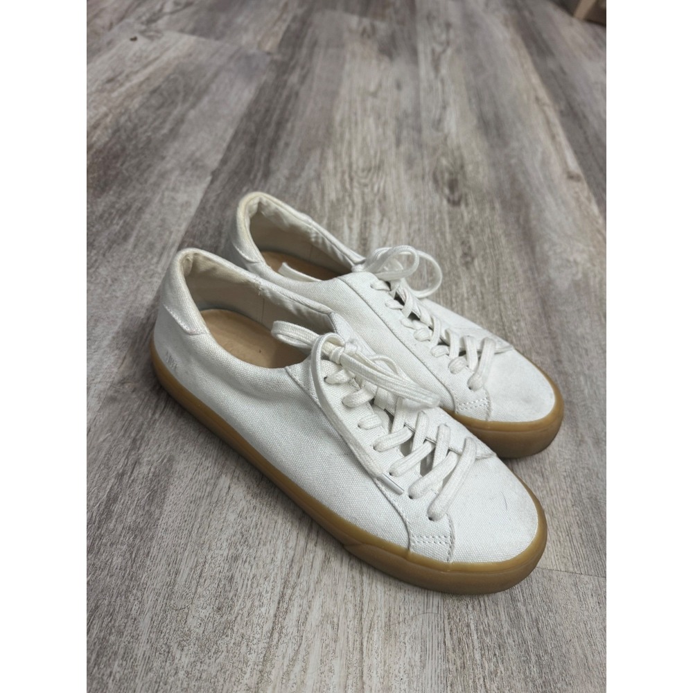 Madewell Sidewalk‎ Low Top Sneakers White Canvas Gum Sole Women's Size 7.5 - Picture 2 of 6